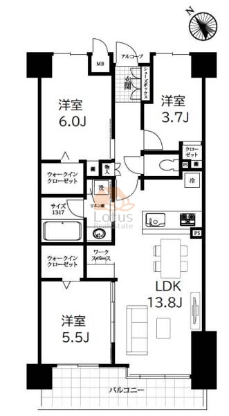 ファミール亀有弐番館307間取図
