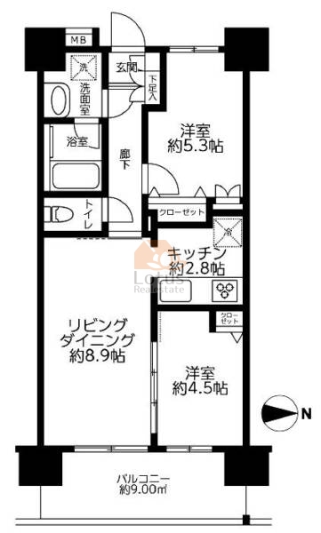 グランウィッシュ浅草イースト203間取（2LDK）