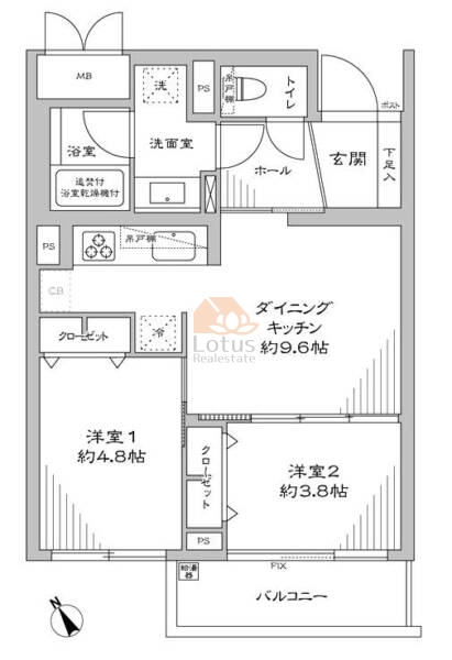 南品川ロイアルハイツ407間取図