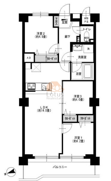 日商岩井綾瀬マンション224間取図