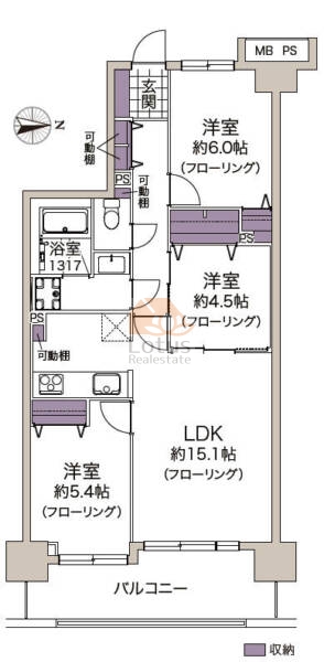 ライオンズマンション小岩プラザ704間取図