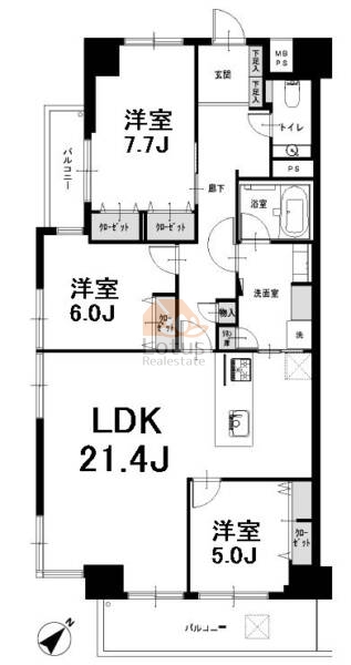グランドメゾン上池袋601の間取（3LDK）