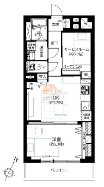 ハイネス阿佐ヶ谷605間取（1SDK）