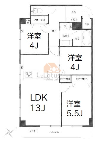 秀和門前仲町レジデンス5階間取図