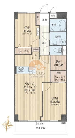 クレール小豆沢1階間取図
