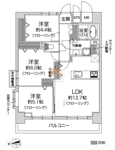 サントーア西日暮里901間取（3LDK）