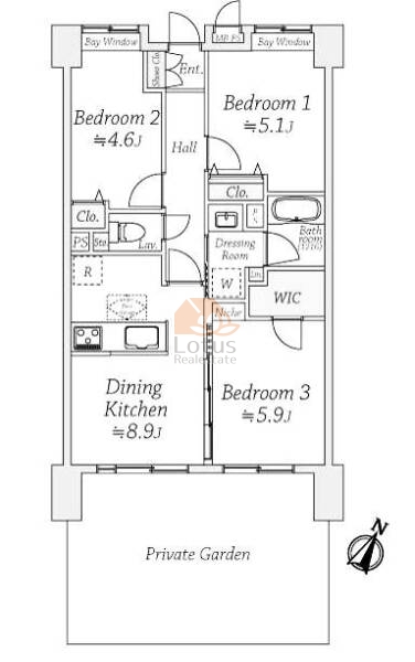 ライオンズマンション中落合第2103間取図