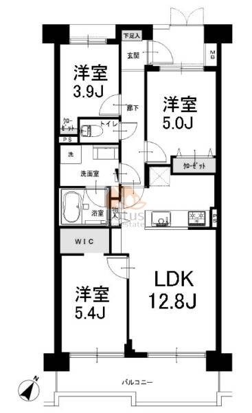 常盤台第2ローヤルコーポ403間取図