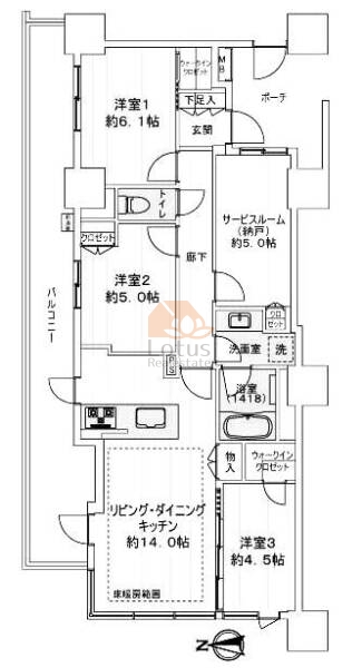 シティタワー金町タワー棟2612間取図