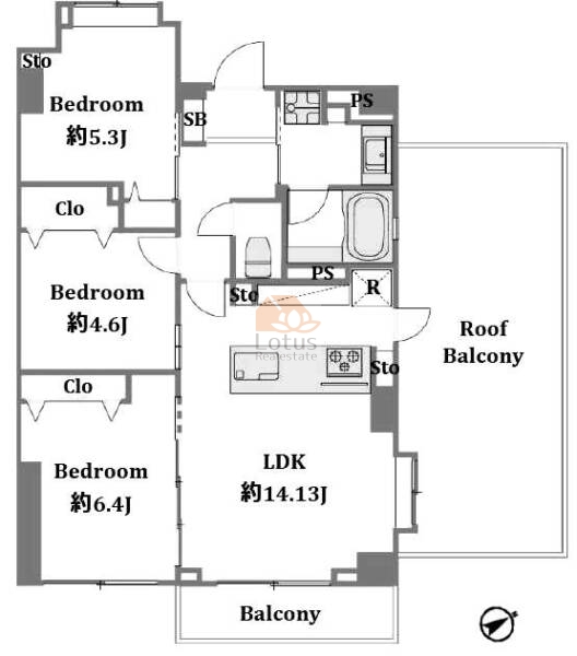ライフピア新宿中落合606間取図