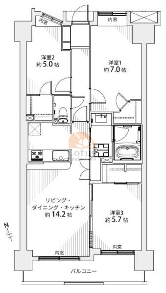 モアクレスト荒川公園206間取図