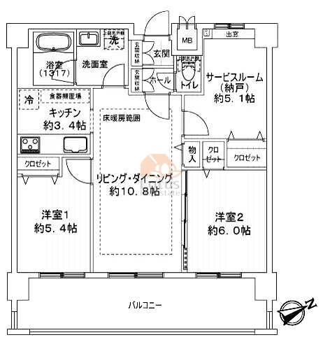 クレストフォルム上野グランステージ604間取図