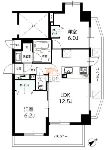 アルシオン田端401間取図