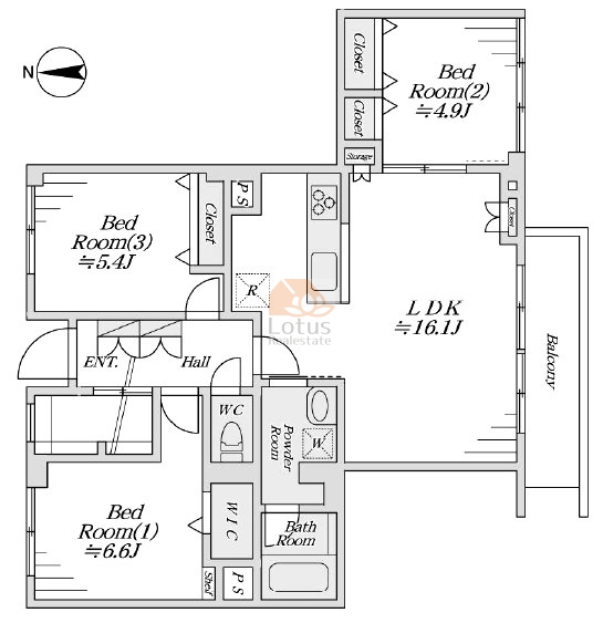 共同住宅ながさき302間取図