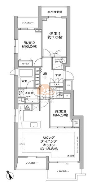 目白ガーデンヒルズB501の間取（3LDK）