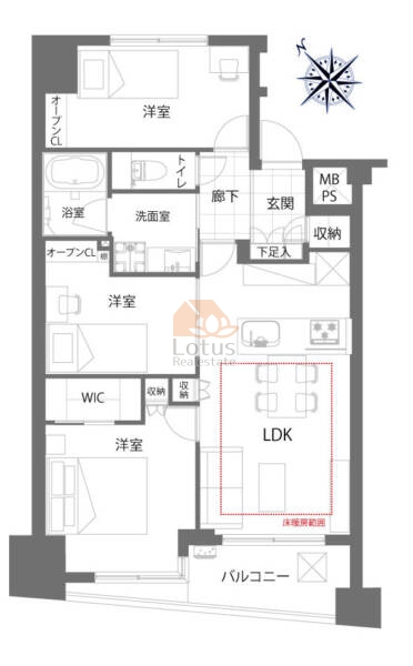 グラーサ東京イースト401間取図