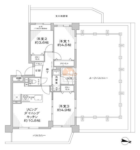 ピアチェーレ板橋徳丸503の間取（3LDK）