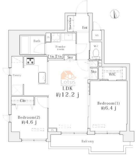 ルピナス早稲田アーバンフォルム306の間取（2LDK）