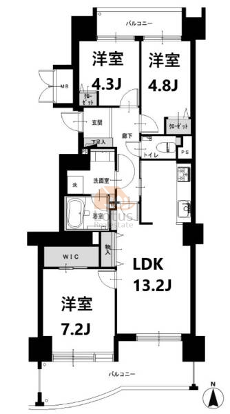 アルカハビタ605の間取（3LDK）