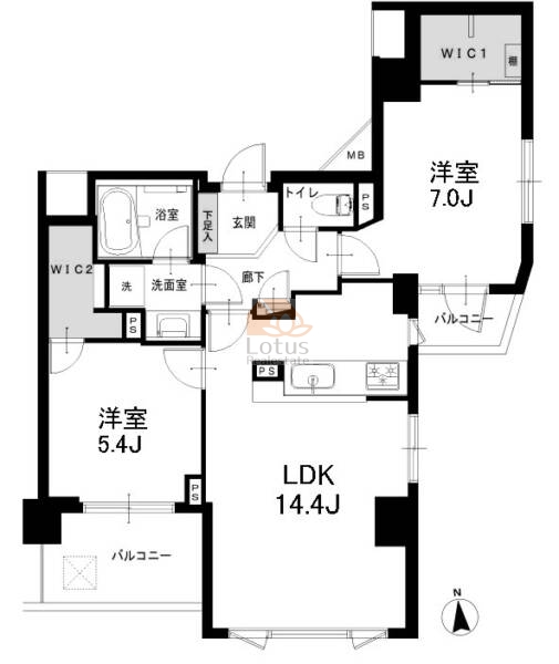 クレッセント目黒3306間取図