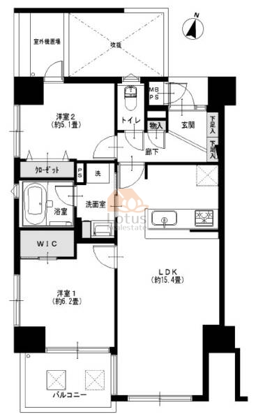 グランドメゾン高円寺403の間取（2LDK）