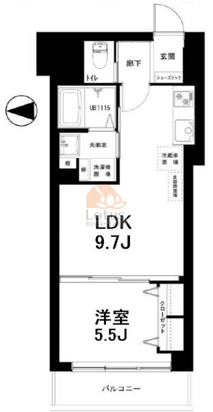 マンションＶＩＰ柏木504の間取（1LDK）