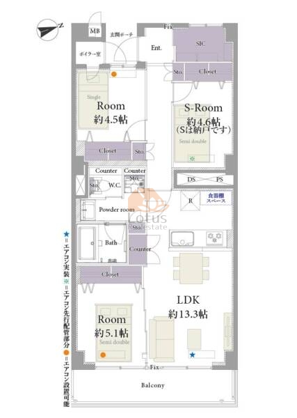 東十条サンハイツ2-705の間取（3LDK）