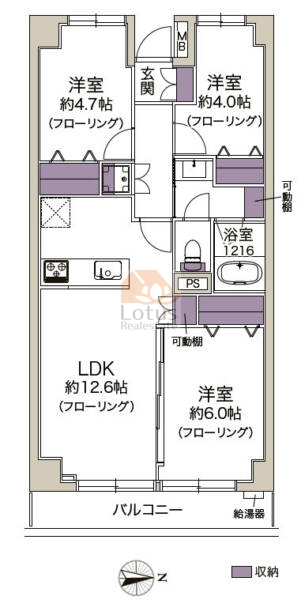 エンゼルハイム千住806の間取（3LDK）