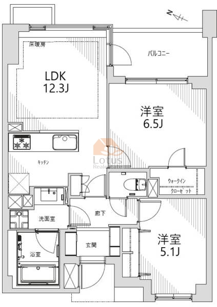アルス文京目白台213の間取（2LDK）