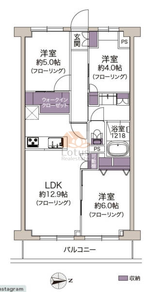 エンゼルハイム南砂703の間取（3LDK）
