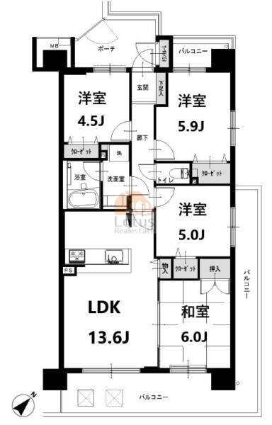 グラン青砥313の間取（4LDK）