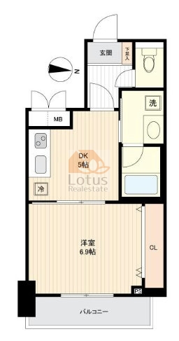セザール第二西大島１階の間取（1DK）