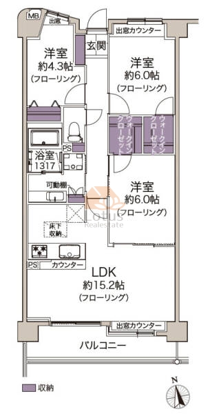 オーベル葛西臨海公園103の間取（3LDK）