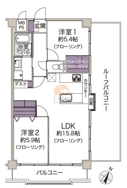 グランデ６３４中野501の間取（2LDK）