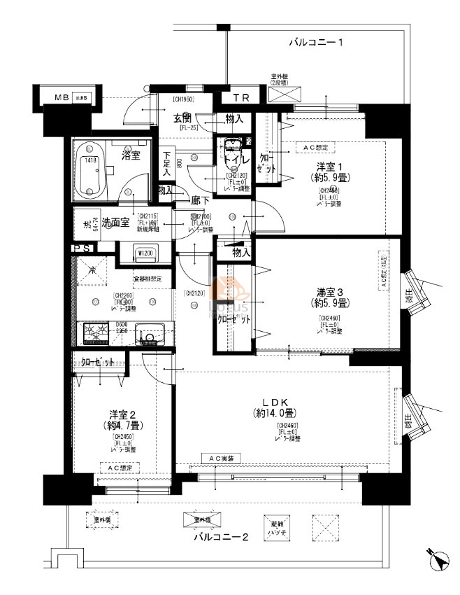 ナイスアーバン京成高砂フロンテージ607間取図