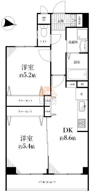 ライオンズマンション赤羽第2508間取図