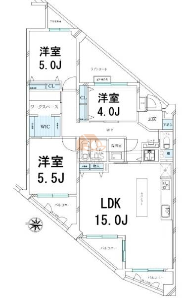 グリーンビレッジ氷川台203の間取（3LDK）