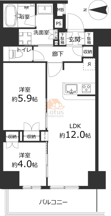 イアース西日暮里501間取図