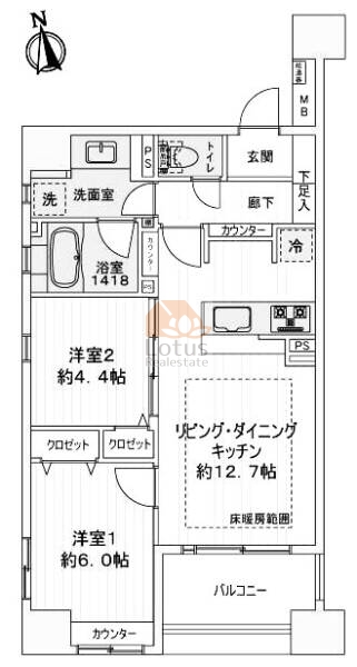 ネバーランド上野松が谷201間取図