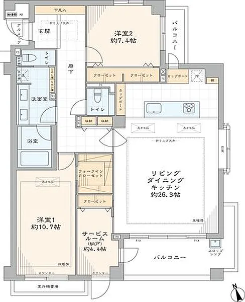 パークコート市谷加賀町二丁目209間取図