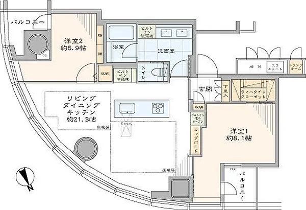 ワテラスタワーレジデンス2702間取図