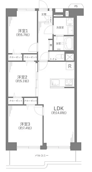 日商岩井亀戸マンション903間取図