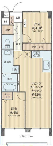 南常盤台サンライズ6階部分間取図