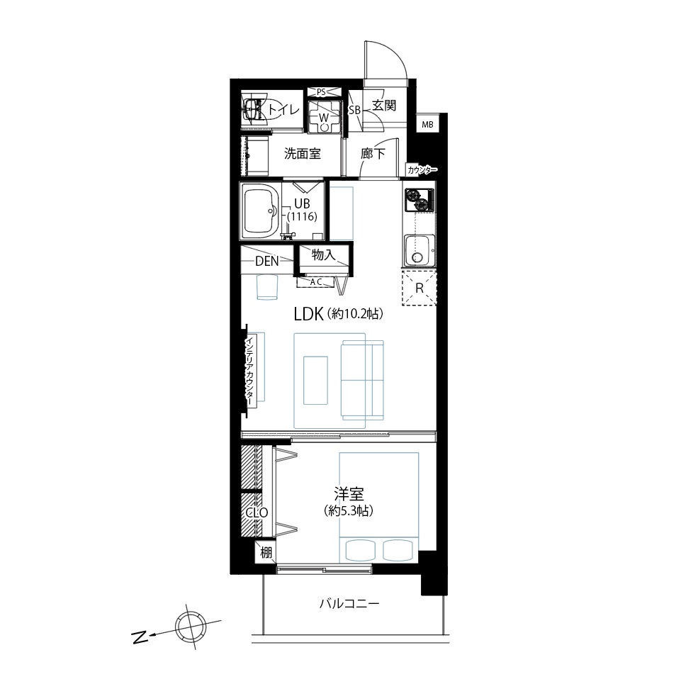 入谷アムフラット２302間取図