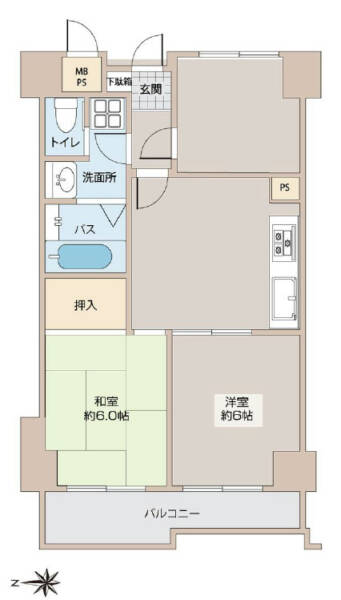 朝日白山マンション520間取図
