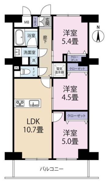 ライオンズマンション北千住第6間取図