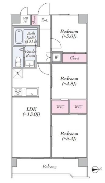 トーア大森マンション303間取図