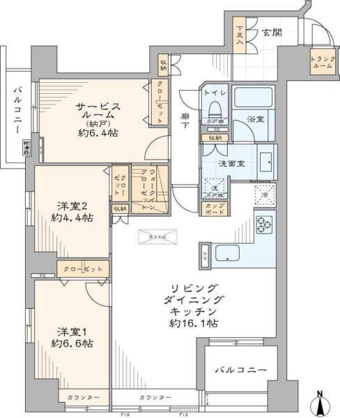 クイーンズパレス東京中央303間取図
