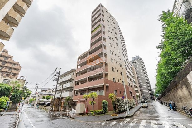 ルピナス大山グランドタワー・ｉステージは、平成15年築、茶系のタイルが印象的な12階建の端正なフォルムで、通り沿いに堂々と構えるシンボリックなマンションです。