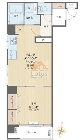 パール世田谷3階部分間取図
